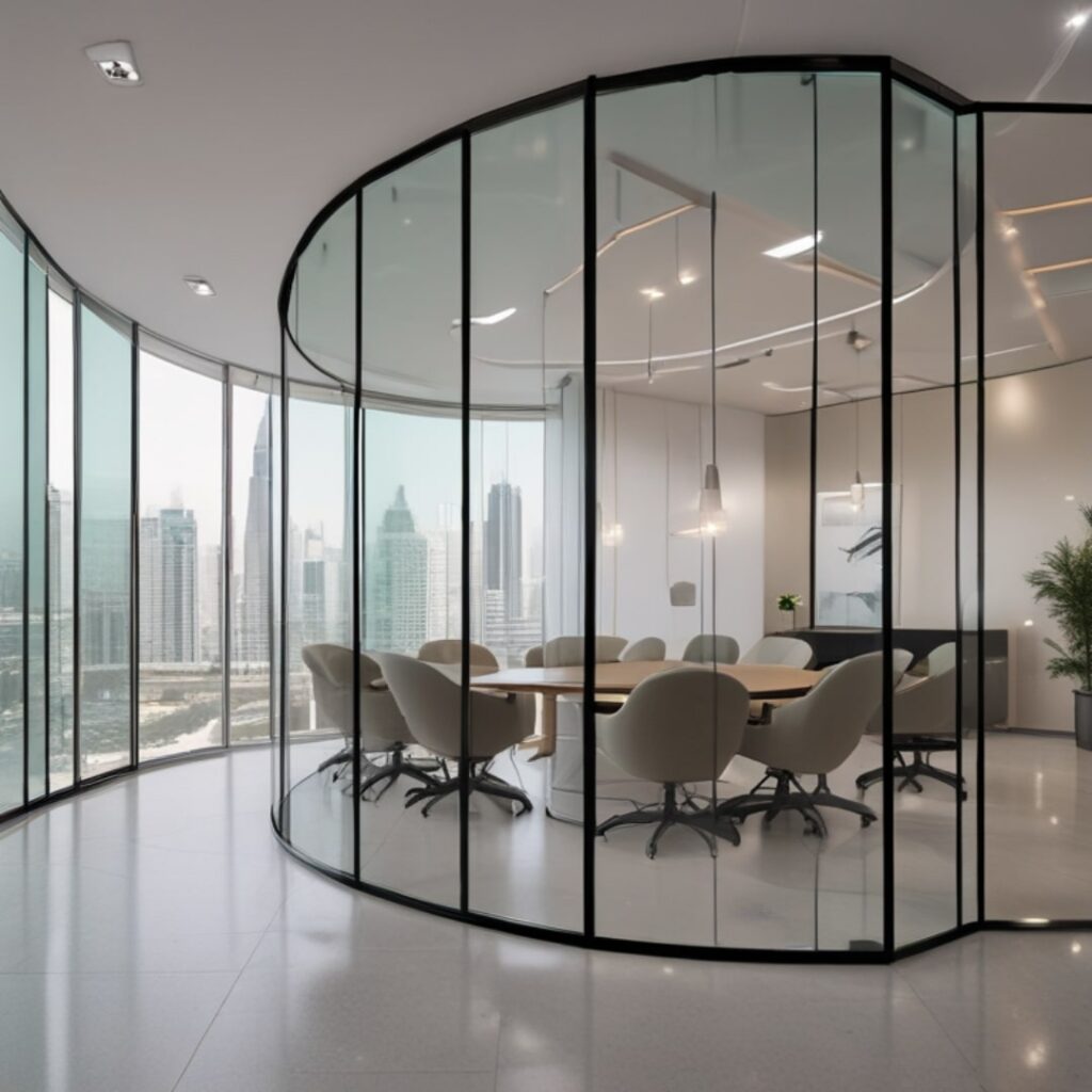 Curved Glass Partitions