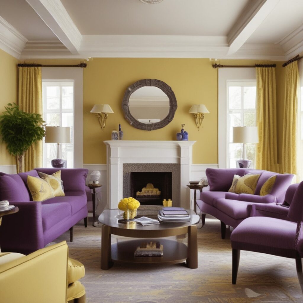 Purple with Soft Yellow