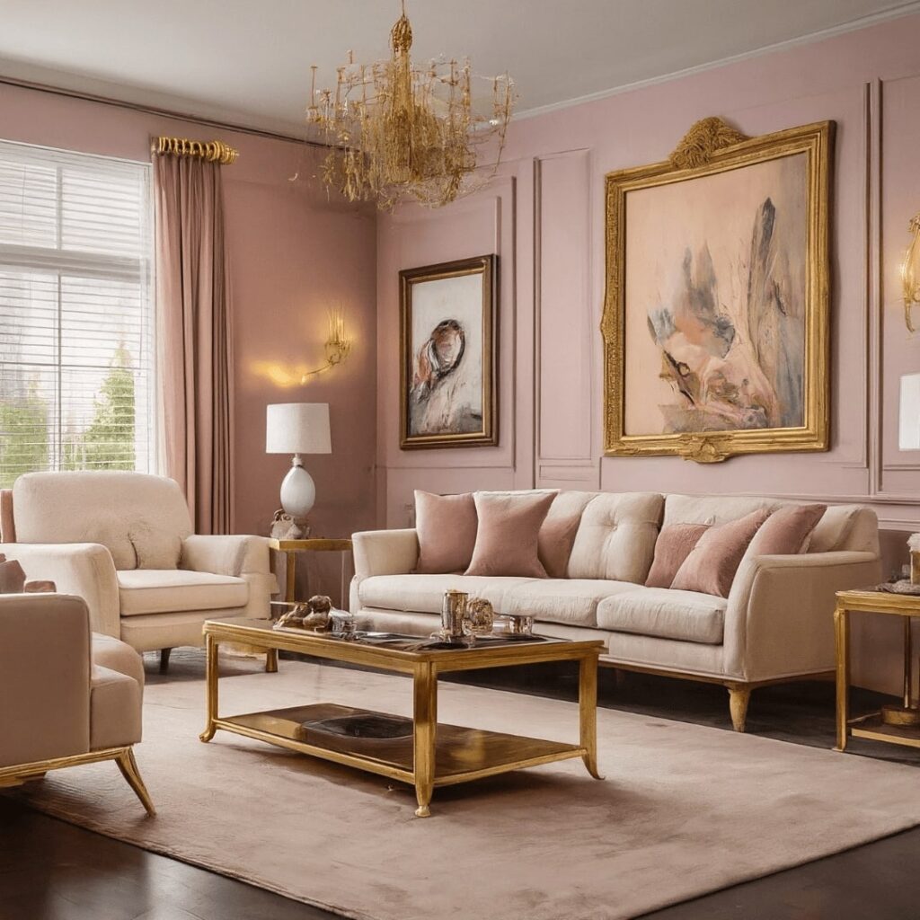 Soft Pink and Gold