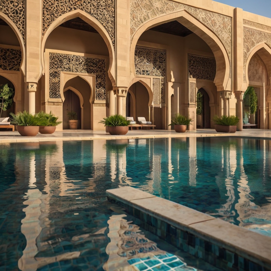 Designing Oasis Pools with Traditional Arabesque Styles in Dubai Architecture